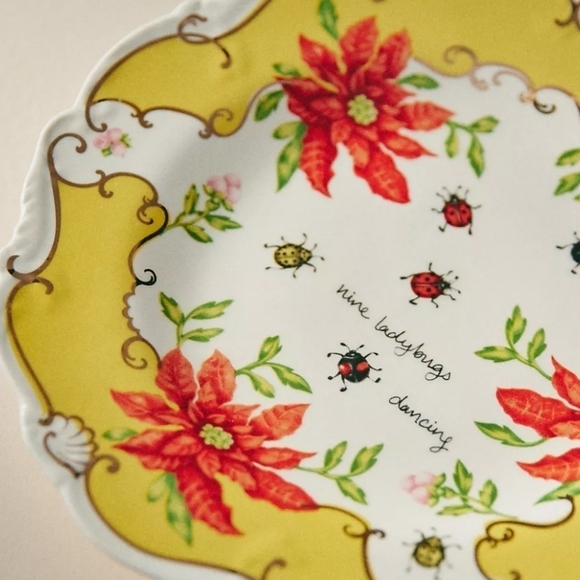 New Anthropologie Lou Rota 2 Dessert Plates LADY BUG - Picture 2 of 10